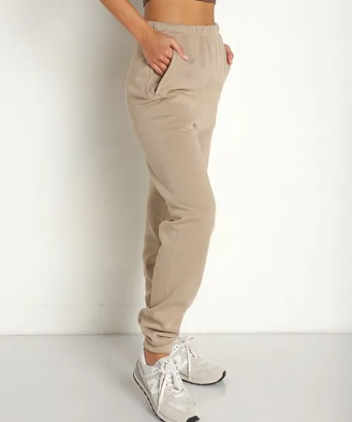 Joah Brown Pants>Empire Jogger Desert French Terry