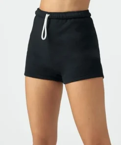 Joah Brown Shorts>Fitted Terry Sweat Short Black