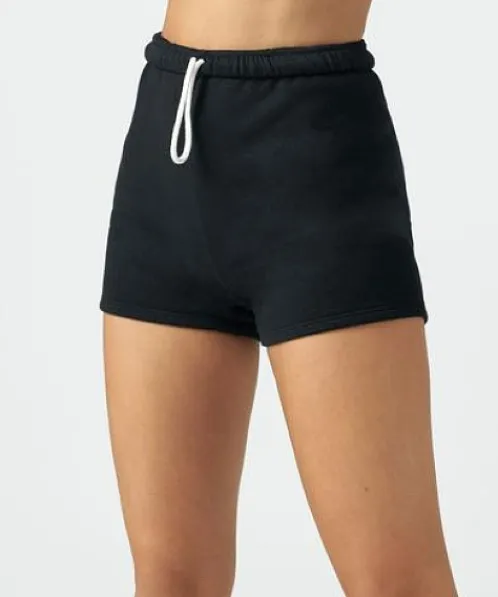 Joah Brown Shorts>Fitted Terry Sweat Short Black