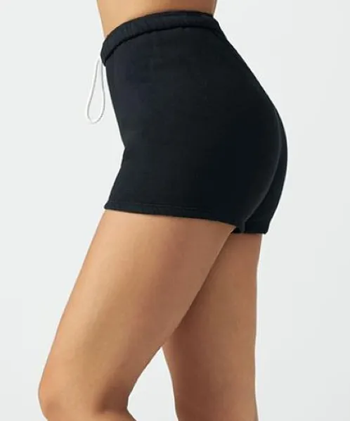 Joah Brown Shorts>Fitted Terry Sweat Short Black