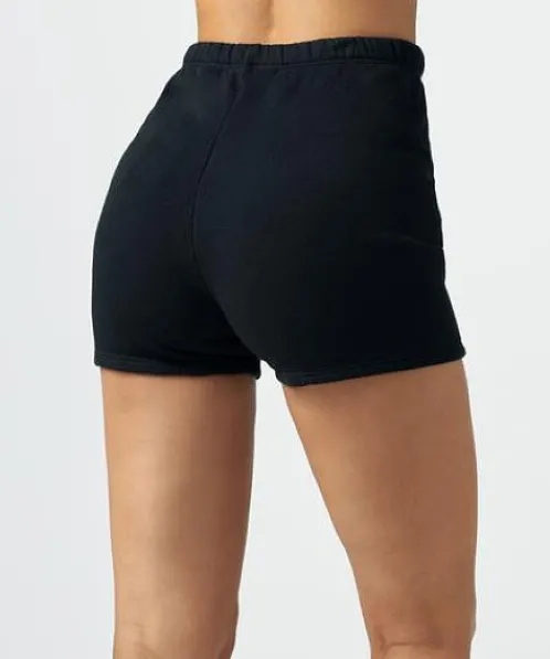 Joah Brown Shorts>Fitted Terry Sweat Short Black