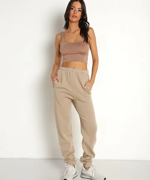 Joah Brown Tops>Square Neck Crop Tank Sienna