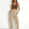 Joah Brown Tops>Square Neck Crop Tank Tobacco