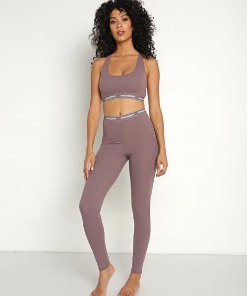 Joah Brown Pants>The Sports Legging Sueded Mauve