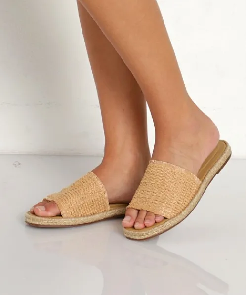 Kaanas Sandals>Kangar Frayed Espadrille Sandal Natural