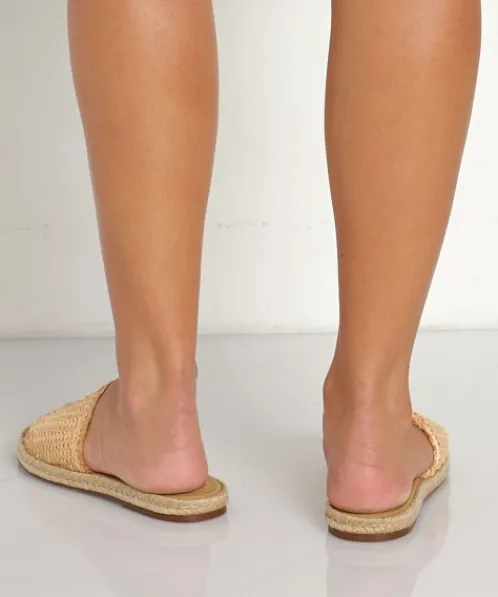 Kaanas Sandals>Kangar Frayed Espadrille Sandal Natural