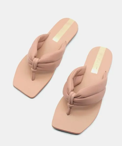 Kaanas Sandals>Luana Chunky Thong Sandal Nude