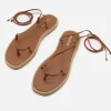 Kaanas Sandals>Petani Ankle Wrap Sandal Coffee