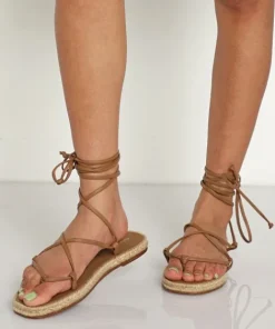Kaanas Sandals>Petani Ankle Wrap Sandal Coffee