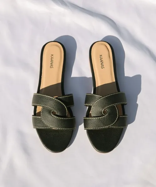 Kaanas Sandals | Flats>Santorini Infinity Sandal Black