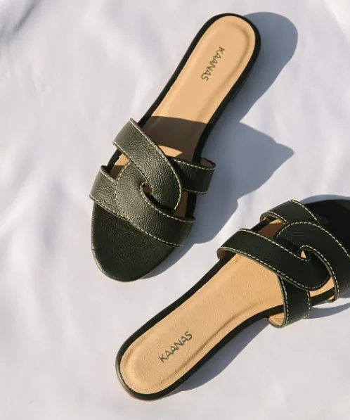 Kaanas Sandals | Flats>Santorini Infinity Sandal Black
