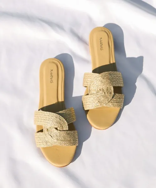 Kaanas Sandals | Flats>Santorini Metallic Infinity Sandal Gold