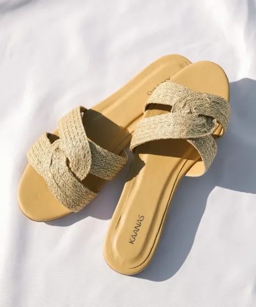 Kaanas Sandals | Flats>Santorini Metallic Infinity Sandal Gold