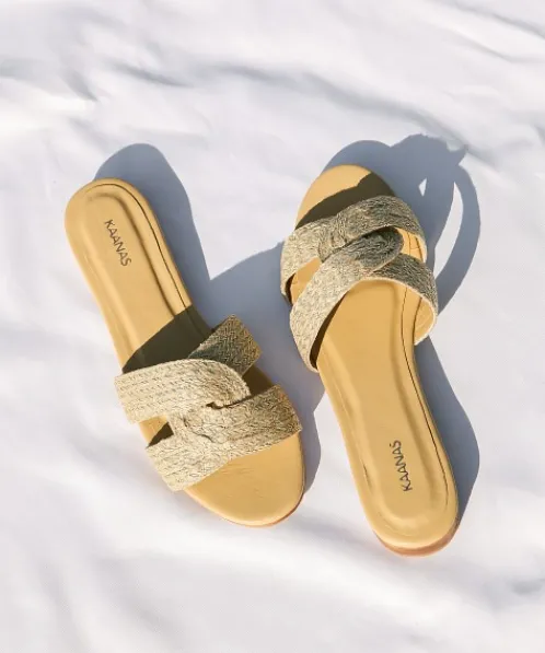 Kaanas Sandals | Flats>Santorini Metallic Infinity Sandal Gold