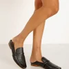 Kaanas Flats>Turin Lizzard Square Toe Loafer Black