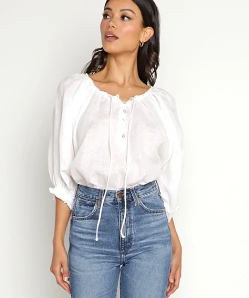 Kinga Csilla Tops>La Casa True Blouse White Linen