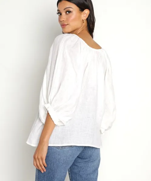 Kinga Csilla Tops>La Casa True Blouse White Linen