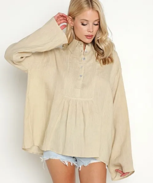 Kinga Csilla Tops>Mabel Blouse Sandstone