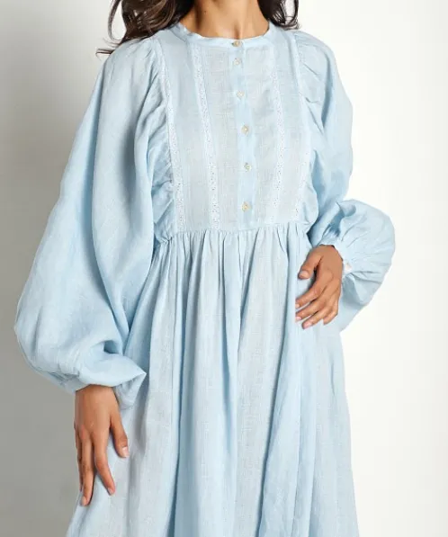 Kinga Csilla Dresses>Mascali Dress Blue Linen