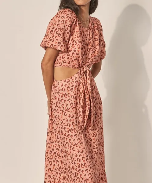 KIVARI Dresses>Dylan Cutout Maxi Dress Dylan Leopard