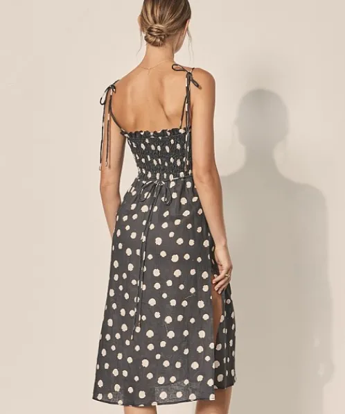 KIVARI Dresses>Frida Midi Dress Navy Shell