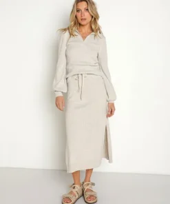 KIVARI Skirts>Giselle Knit Skirt Wheat