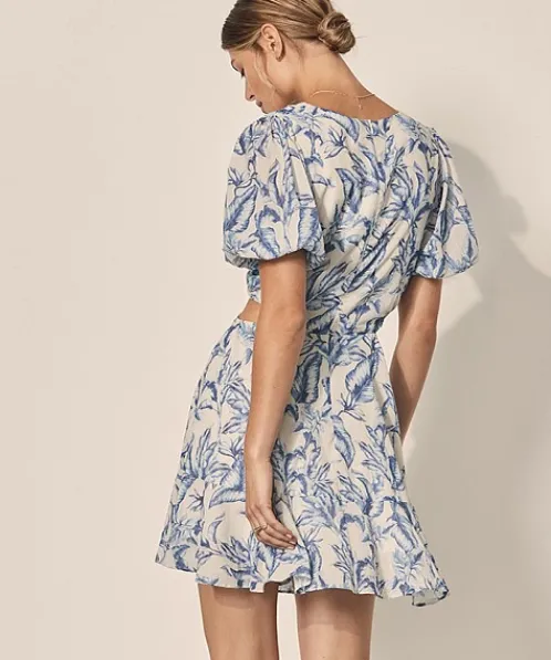 KIVARI Dresses>Solange Cut Out Mini Dress Solange Palm