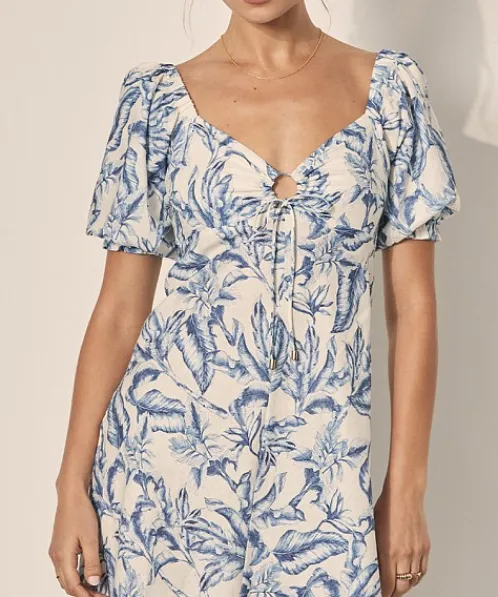KIVARI Dresses>Solange Keyhole Maxi Dress Solange Palm