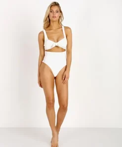 Kopper & Zink One Pieces>Kopper & Zink Gidget One Piece Ribbed White