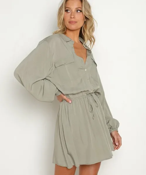 L Space Dresses>Amelia Dress Olive Green