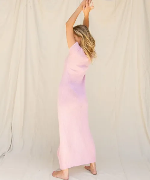 L Space Cover Ups>Mina Knit Cover Up Dress Very Berry