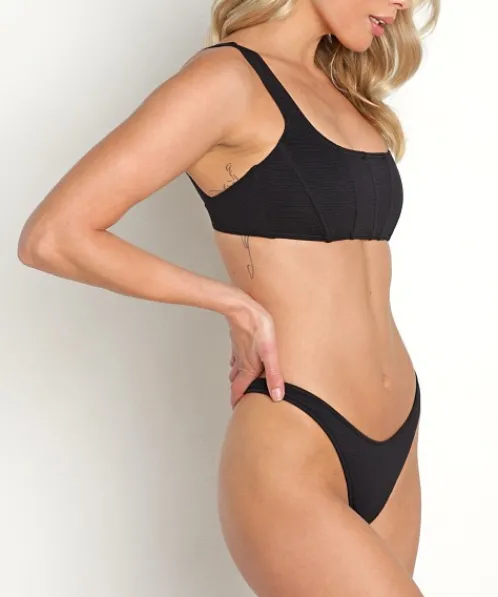 L Space Bikinis>Odessa Corset Bikini Top Black