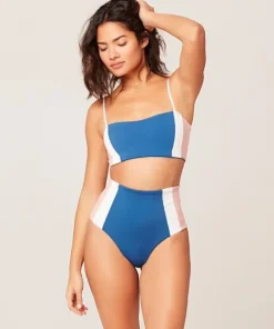 L Space Bikinis>Portia Girl Bikini Bottom Indigo, White, Primrose