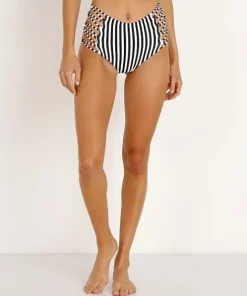 L Space Bikinis>Tripp Bitsy Bikini Bottom Domino Stripe