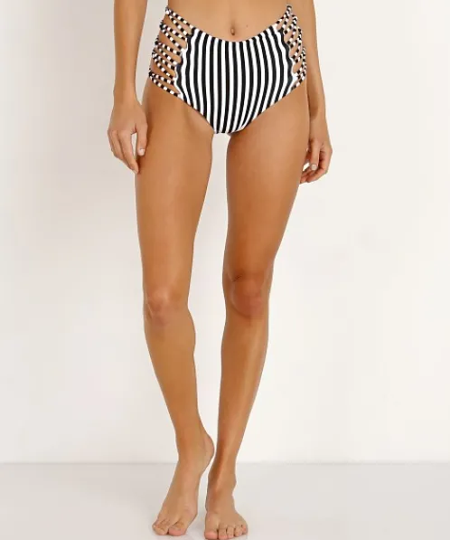L Space Bikinis>Tripp Bitsy Bikini Bottom Domino Stripe