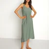 LACAUSA Dresses>Alma Slip Dress Seaweed