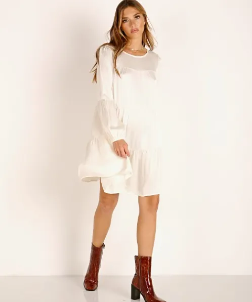 LACAUSA Dresses>Iris Mini Dress Panna Cotta