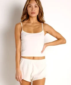 LACAUSA Sleep Shirts | Tops>Paris Cami Panna Cotta