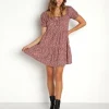 LACAUSA Dresses>Playa Mini Dress Cocoa Magic Mushroom