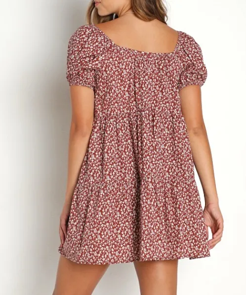 LACAUSA Dresses>Playa Mini Dress Cocoa Magic Mushroom