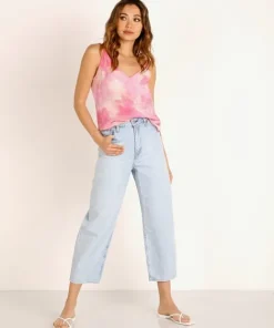 LACAUSA Tops>Sofia Slip Tank Raspberry Wash