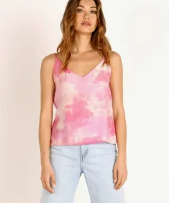 LACAUSA Tops>Sofia Slip Tank Raspberry Wash