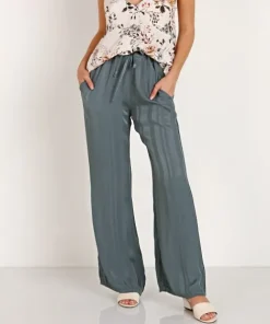 LACAUSA Pants>Striped Vela Pants Sage