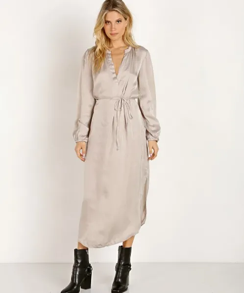 LACAUSA Dresses>Veronica Dress Oatmeal