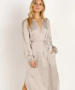LACAUSA Dresses>Veronica Dress Oatmeal