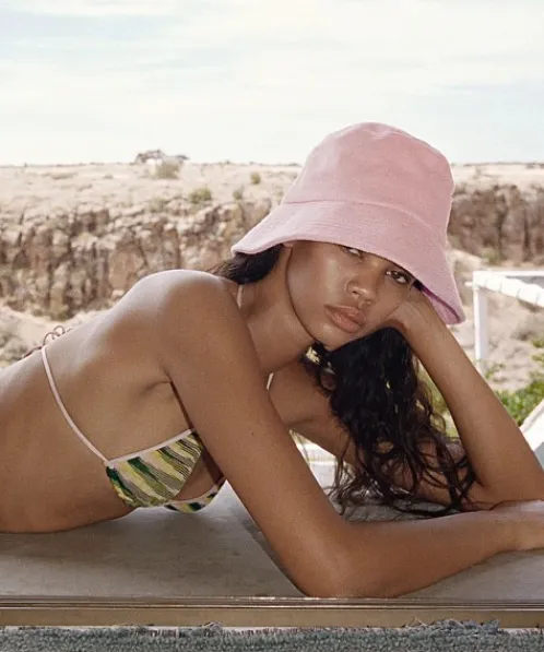 Lack of Color Accessories>Wave Bucket Hat Baby Pink Terry