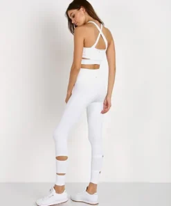 Lanston Bottoms>Sport Griffith Slit Legging White
