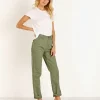 Lee Pants>Vintage High Rise Dungaree Ankle Olive Herringbone