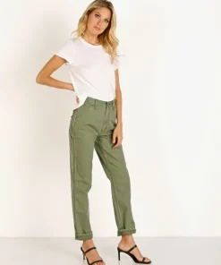 Lee Pants>Vintage High Rise Dungaree Ankle Olive Herringbone