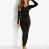 Les Girls Les Boy Pants>s Fine Rib Lounge Pant Black